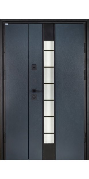 Двойная дверь входная в дом МОНОЛИТ ПВХ антрацит Лампре 13 /ПВХ бетон dveri-vhidni-monolit-pvh-antracitpvh-beton-lampre-13_1639