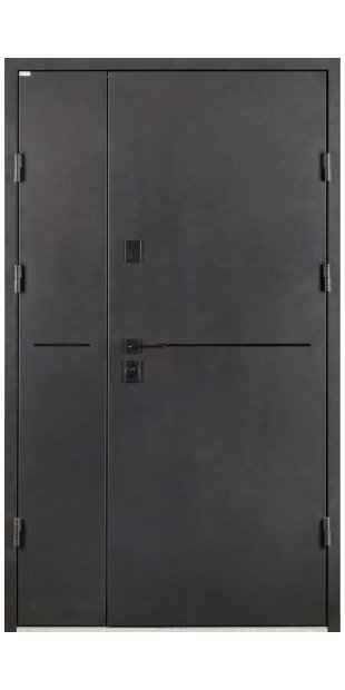 Двойная дверь входная РУБИКОН RAL 9005 / ПВХ 05 Класик 1 черный декор + терморазрыв dveri-vhidni-rubikon-ral-9005--pvh-05-klasik-1_2313