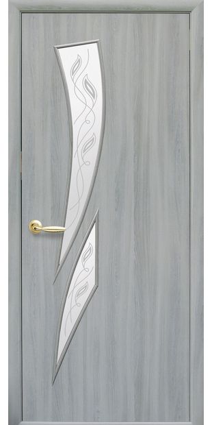 Межкомнатные двери Камея со стеклом сатин и рисунком Р2 kamea-29