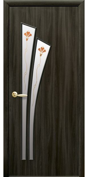 Межкомнатные двери Лилия со стеклом сатин и рисунком Р1 lili-22