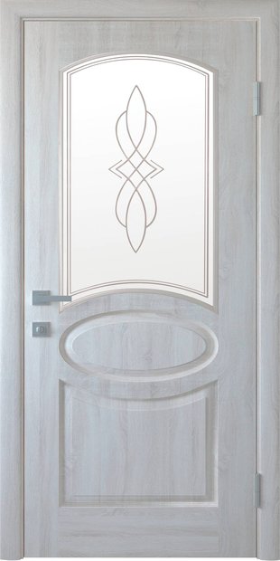 Межкомнатные двери Овал со стеклом сатин и рисунком oval-25