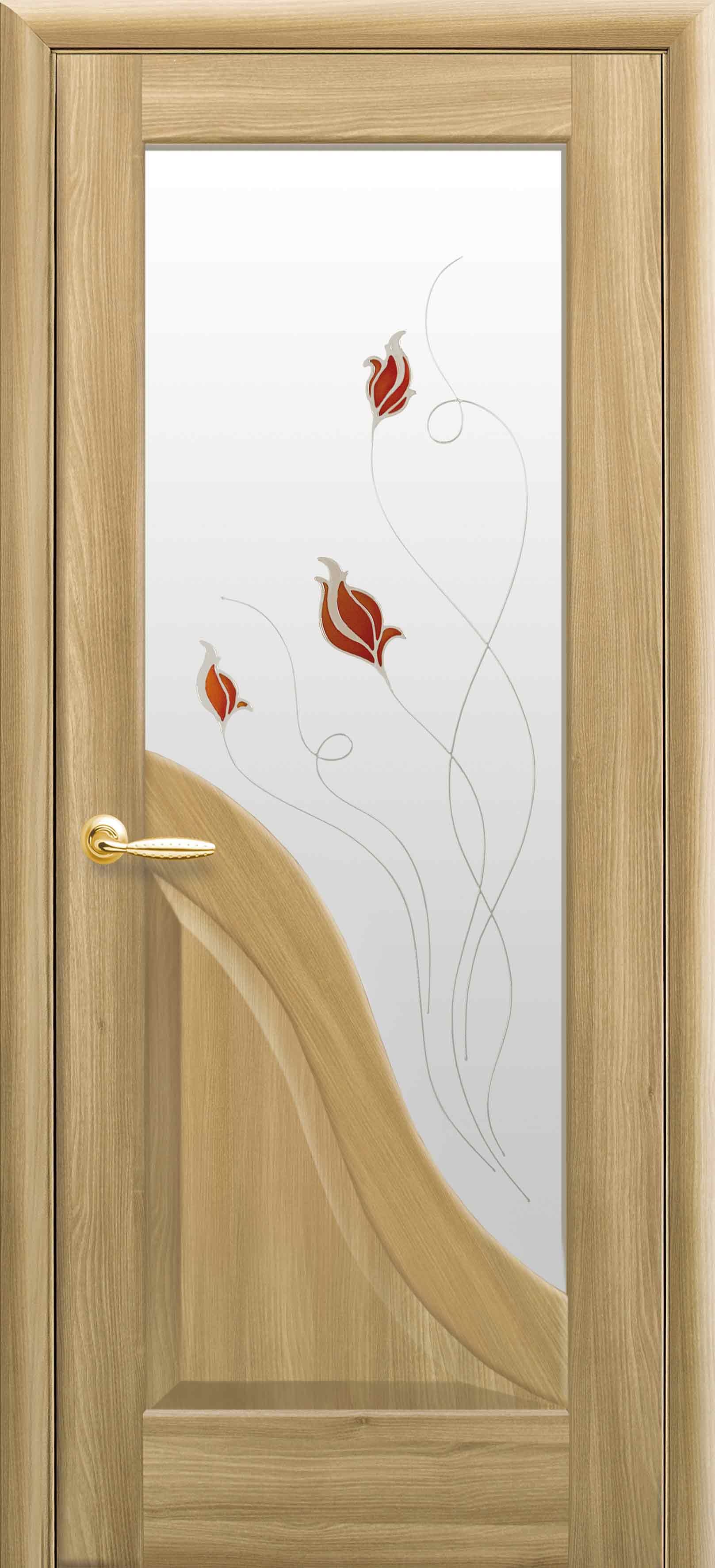 Межкомнатные двери Амата со стеклом сатин и рисунком Р1