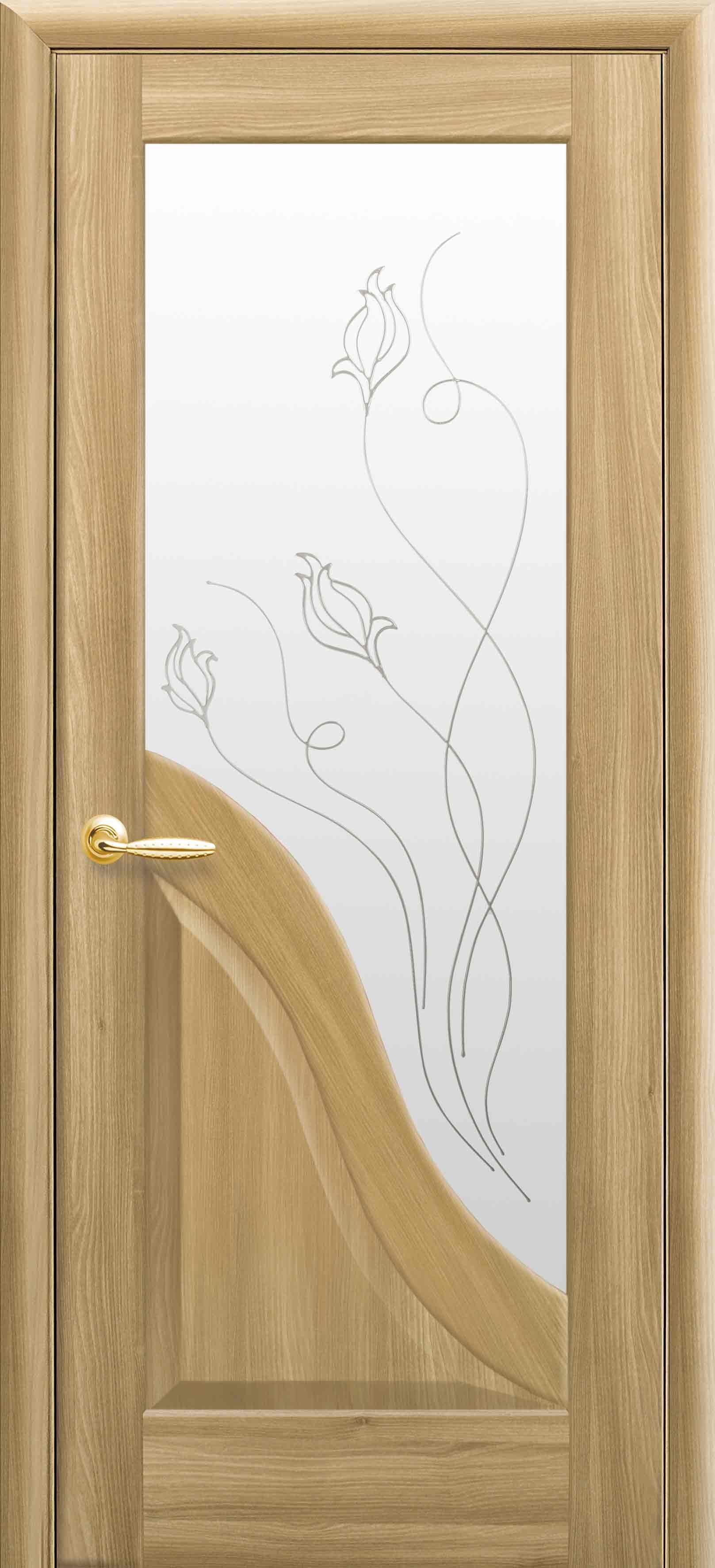 Межкомнатные двери Амата со стеклом сатин и рисунком Р2