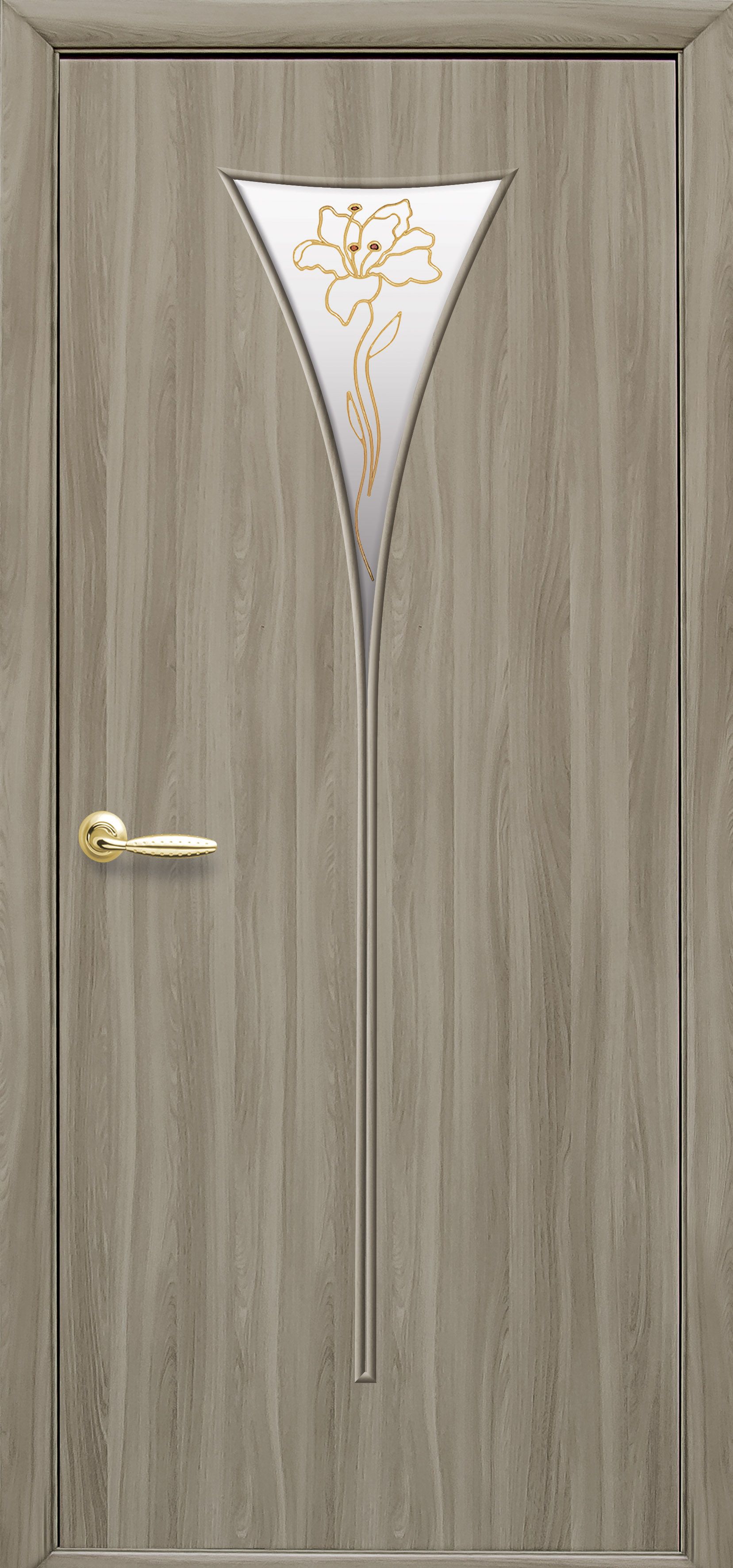 Межкомнатные двери Бора со стеклом сатин и рисунком Р1
