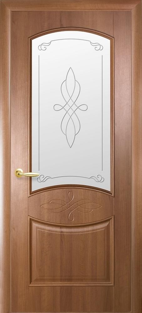 Межкомнатные двери Донна со стеклом сатин и рисунком
