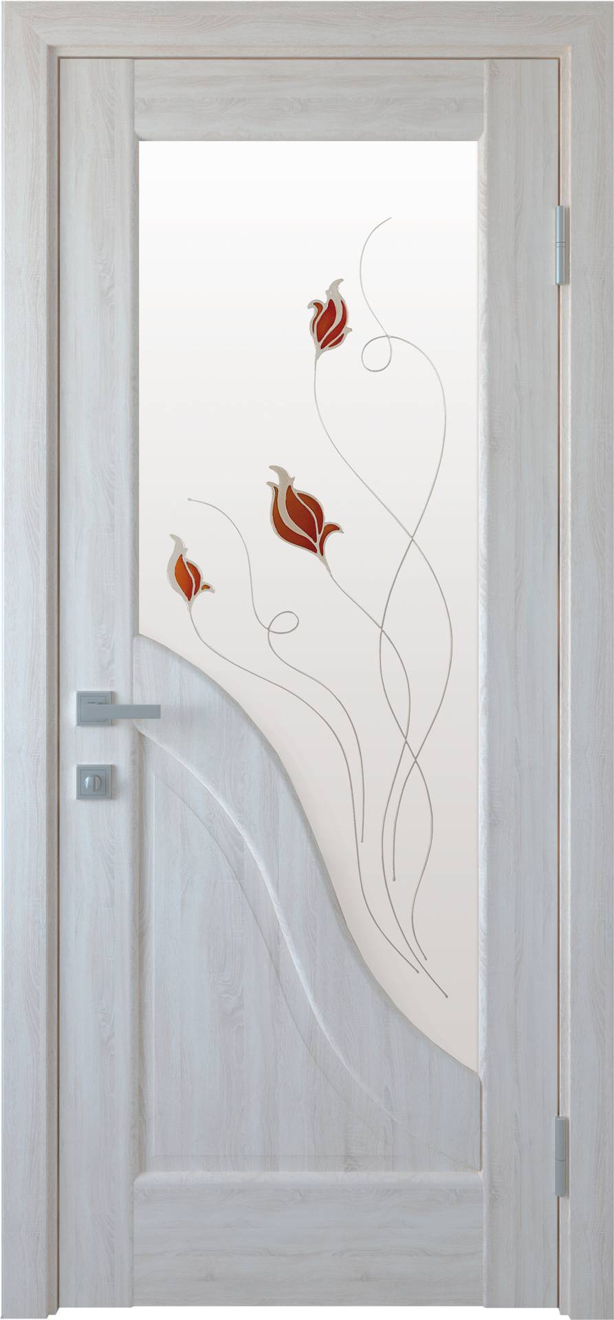 Межкомнатные двери Амата со стеклом сатин и рисунком Р1