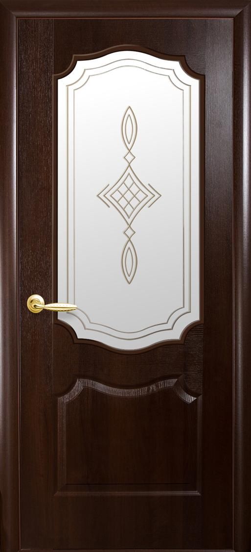 Межкомнатные двери Вензель со стеклом сатин и рисунком
