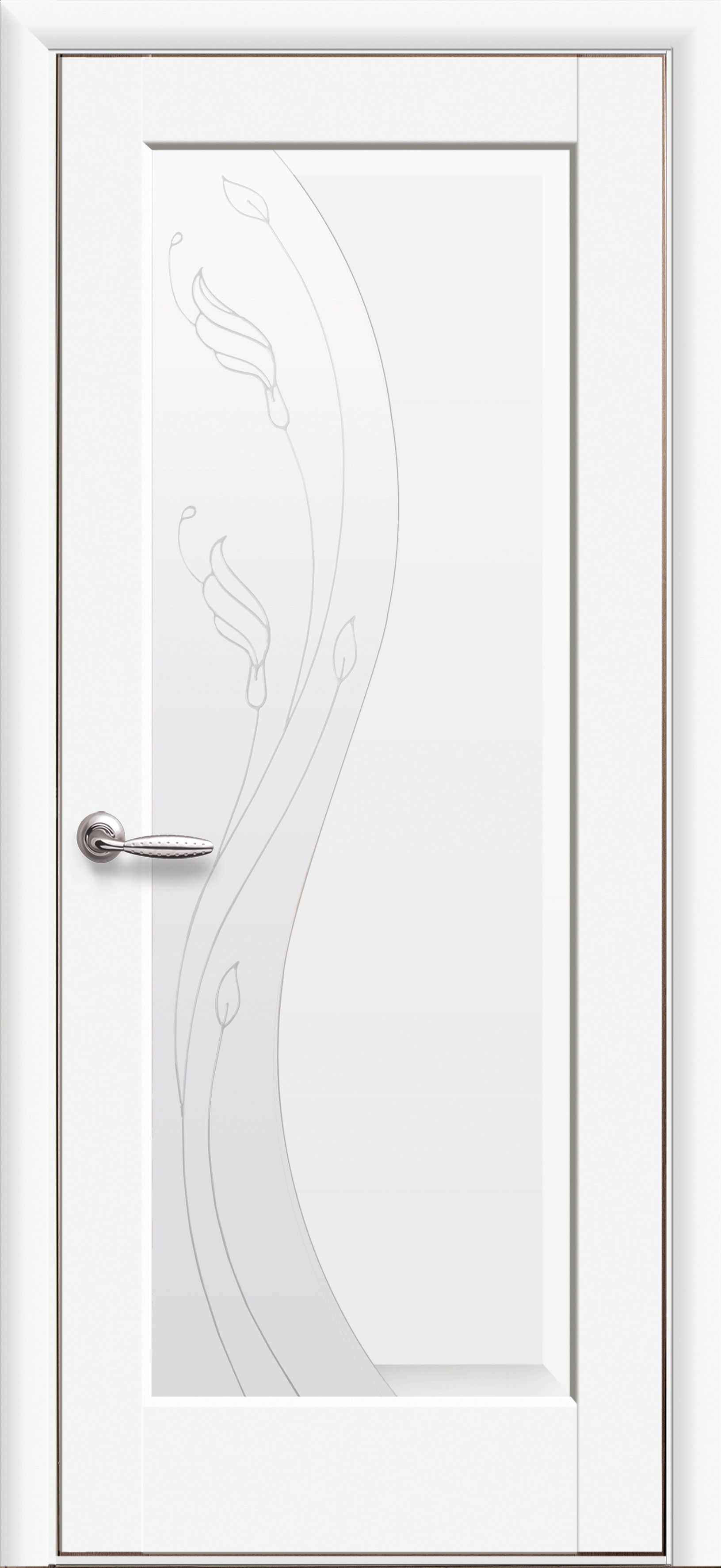 Межкомнатные двери Эскада со стеклом сатин и рисунком Р2
