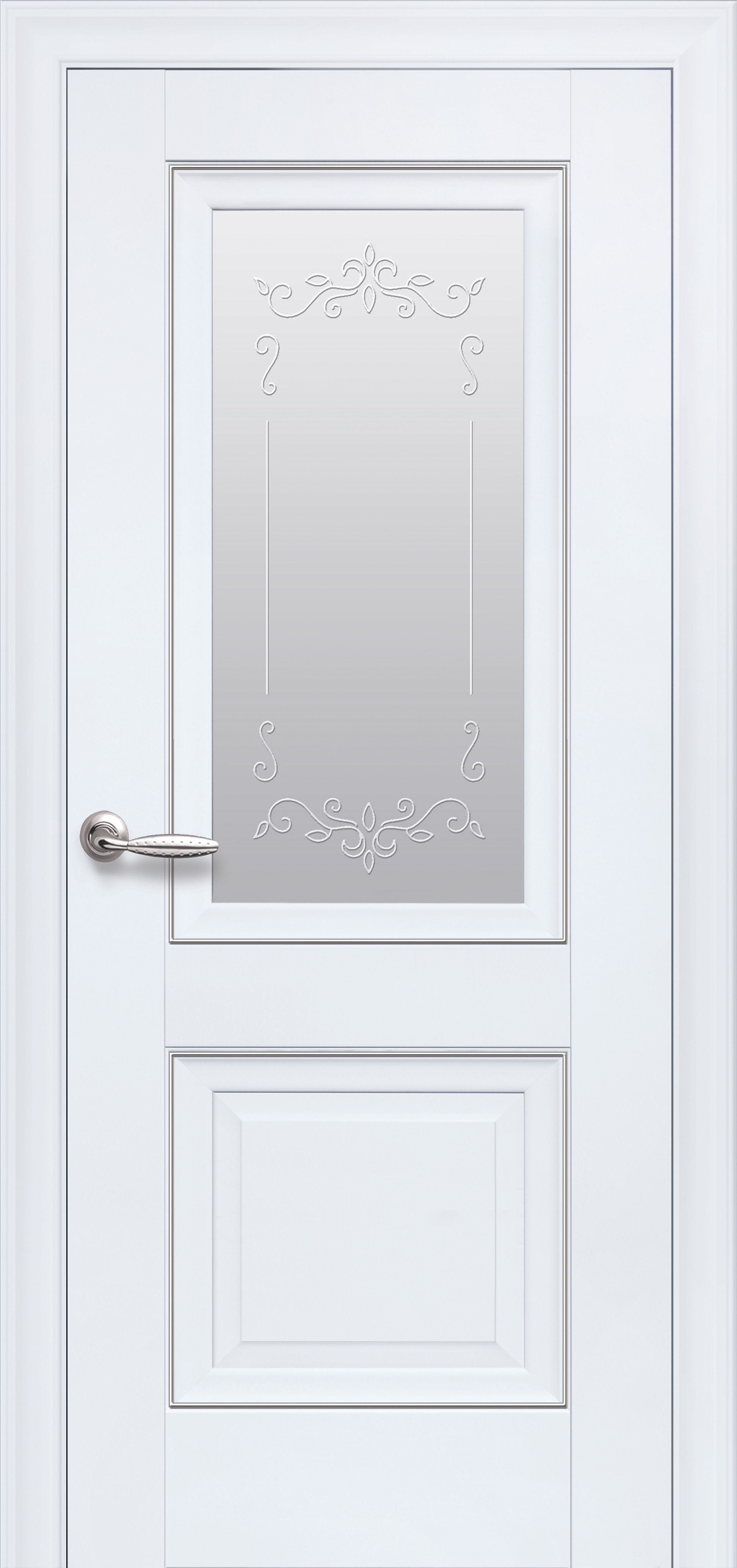 Межкомнатные двери Имидж Со стеклом сатин, молдингом и рисунком 