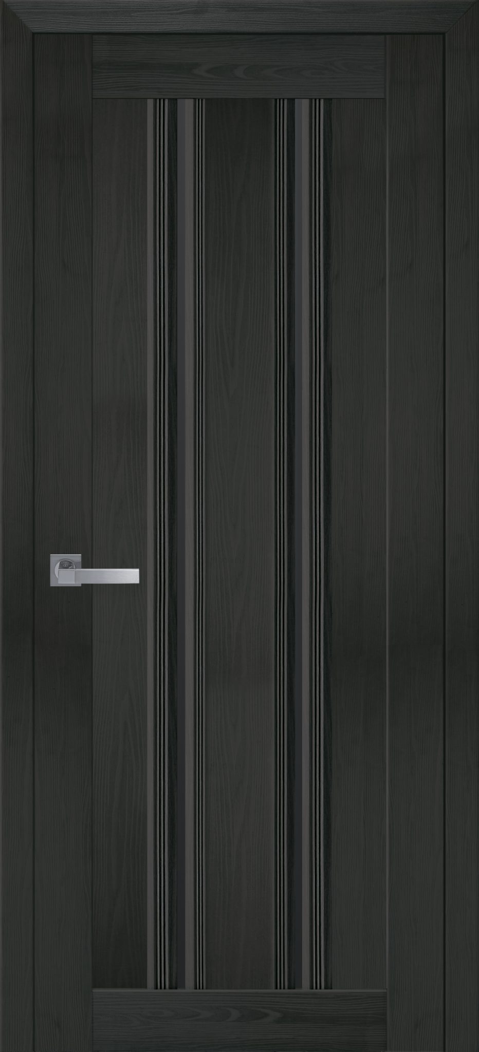 Межкомнатные двери Верона С1 с черным стеклом