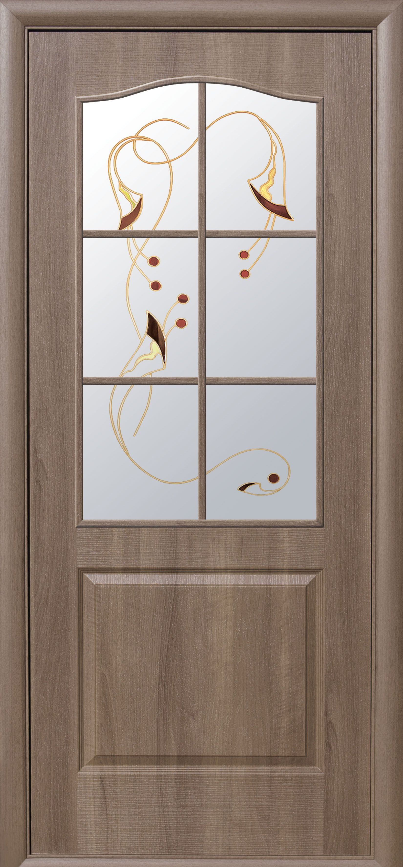 Межкомнатные двери Классик со стеклом сатин и рисунком
