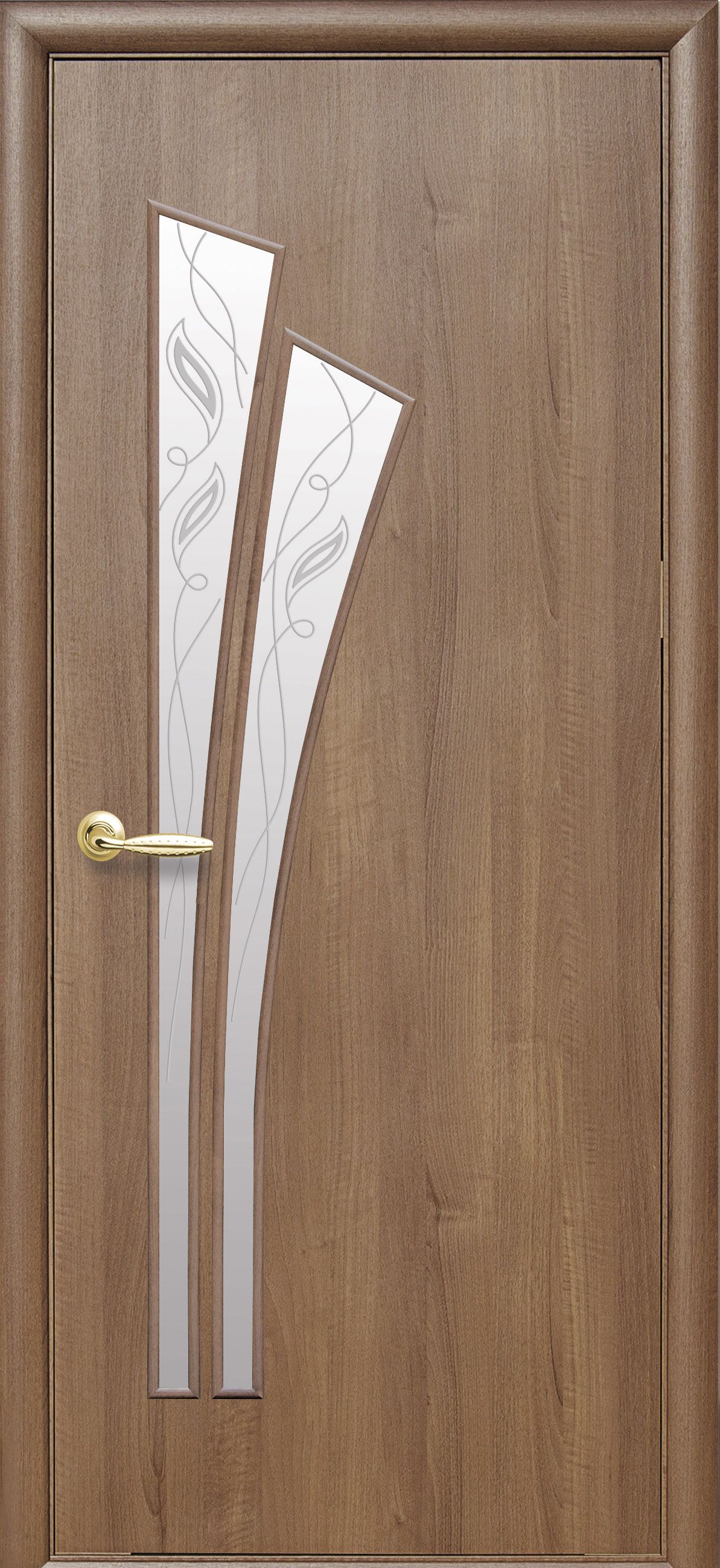 Межкомнатные двери Лилия со стеклом сатин и рисунком Р2