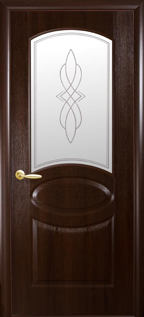 Межкомнатные двери Овал со стеклом сатин и рисунком