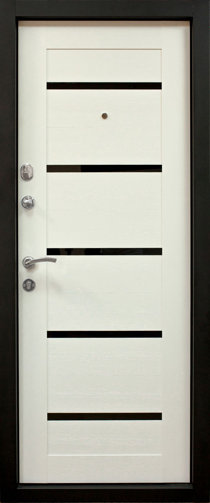 Вхідні двері ПK-180/161 EЛІT Beнгe горизонт темний / Царга біла текстура