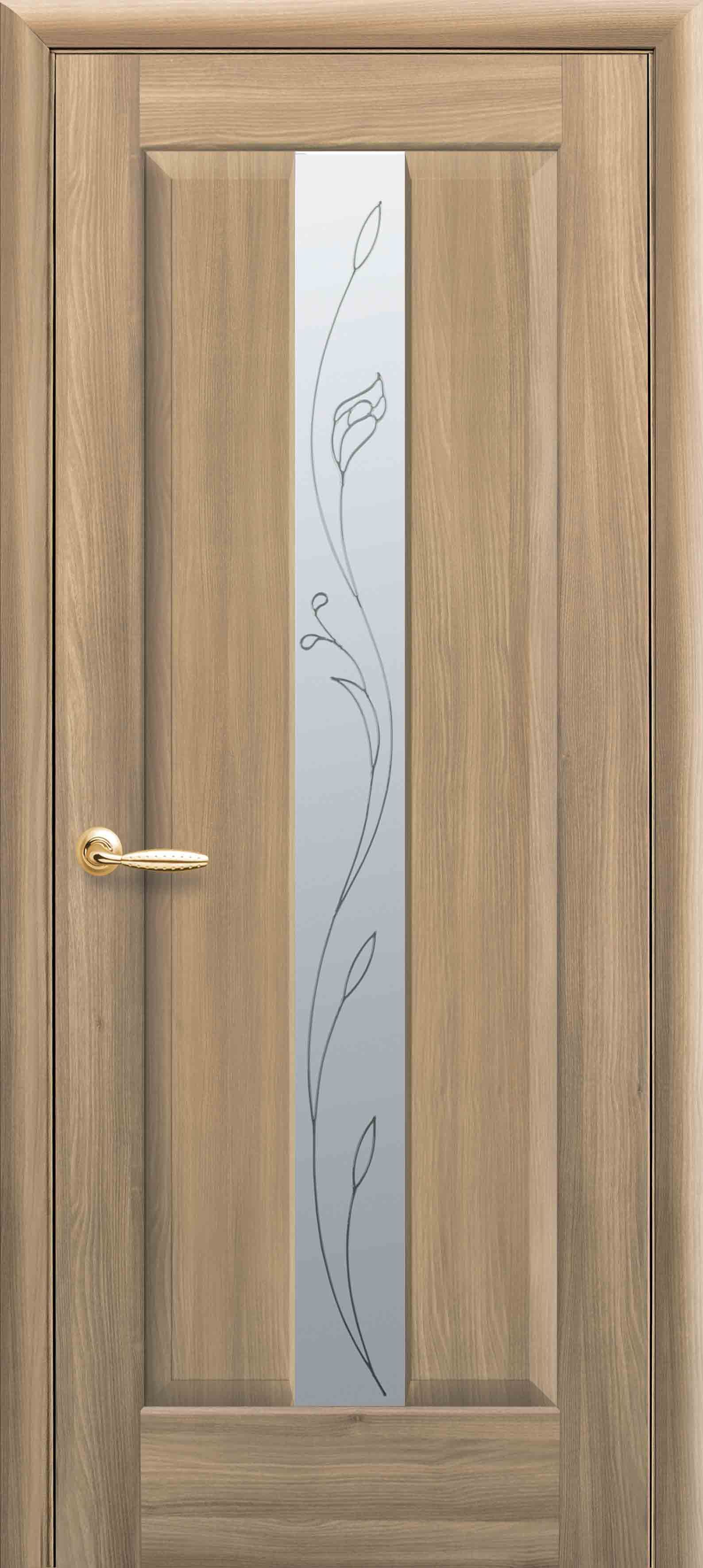 Межкомнатные двери Премьера со стеклом сатин и рисунком Р2