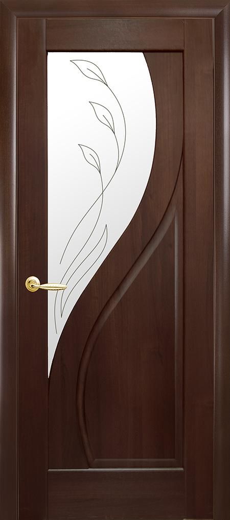 Межкомнатные двери Прима со стеклом сатин и рисунком Р2