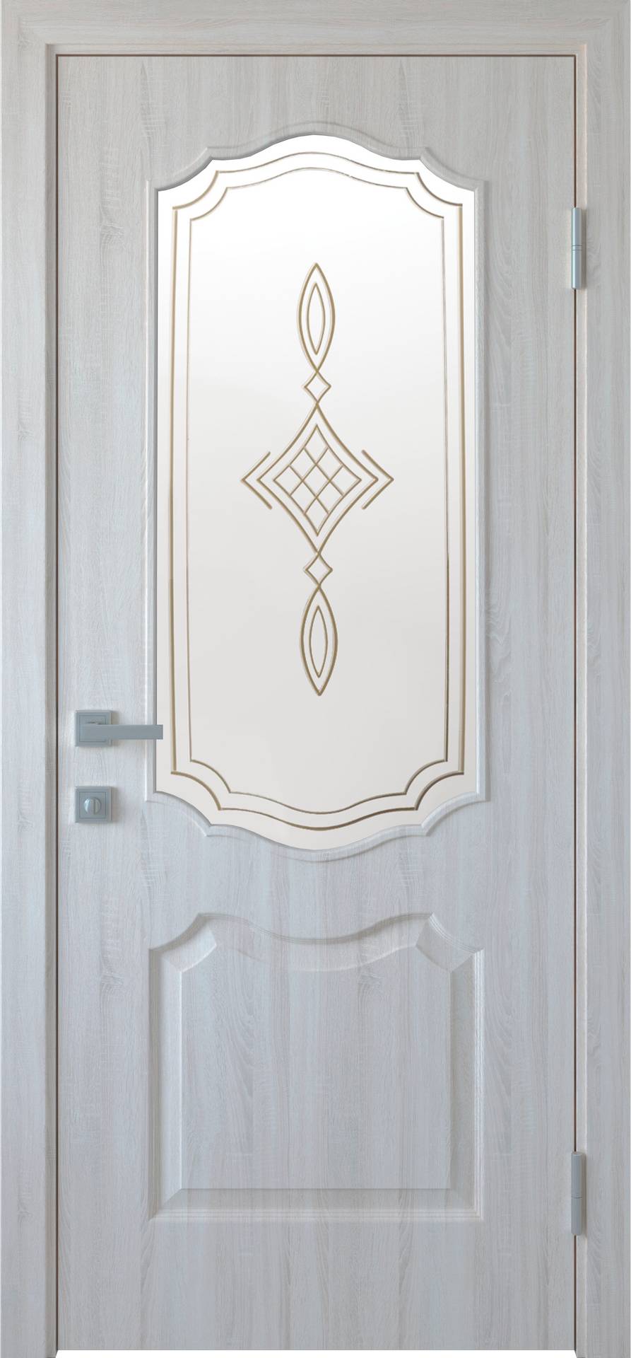 Межкомнатные двери Вензель со стеклом сатин и рисунком