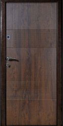 Дверь входная в дом ОПТИМА ПВХ Дуб темный Ескада 1