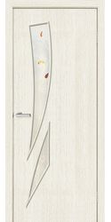 Дверь "Омис" Фиеста Экошпон (стекло сатин с контурным рисунком), Экошпон Cосна Сицилия