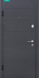 Входная дверь ПБ-202 Дуб грифель / пломбир 860 правый