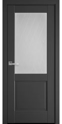 Межкомнатные двери Эпика со стеклом сатин и рисунком Р2, Premium Антрацит