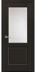 Межкомнатные двери Эпика со стеклом сатин и рисунком Р2, ПВХ DeLuxe Венге New