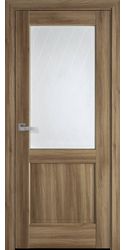 Межкомнатные двери Эпика со стеклом сатин и рисунком Р2, ПВХ DeLuxe Золотой Дуб