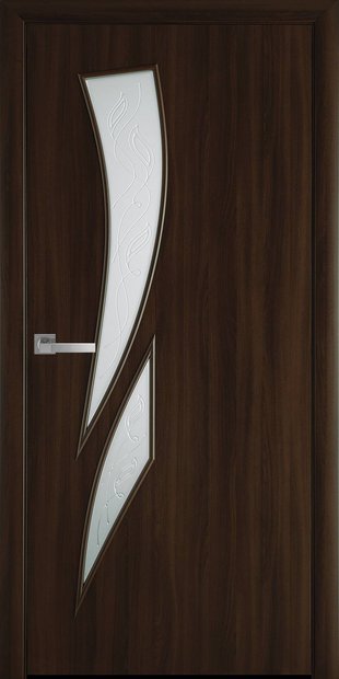 Межкомнатные двери Камея со стеклом сатин и рисунком kamea-42