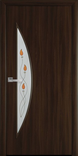 Межкомнатные двери Луна со стеклом сатин и рисунком luna-51