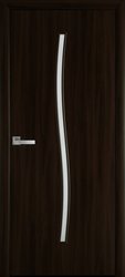 Межкомнатные двери Line Glass-02 со стеклом сатин, Экошпон  Шимо Венге