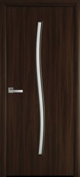 Межкомнатные двери Line Glass-02 со стеклом сатин, Экошпон  Шимо Золотий