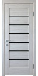 Межкомнатные двери Брістоль с черным стеклом, ПВХ DeLuxe Бук Шалє