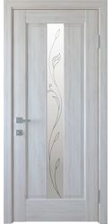 Межкомнатные двери Софт со стеклом сатин и рисунком Р2, ПВХ DeLuxe Бук Шалє