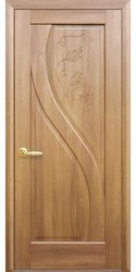 Межкомнатные двери Прима глухое с гравировкой, ПВХ DeLuxe Золотая ольха