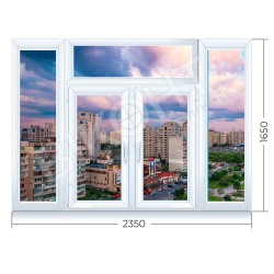 Металлопластиковое окно Vikra лоджия 2350х1650 vikra-16