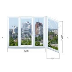 Металлопластиковое окно Vikra балкон Г-образный стандарт большой vikra-20