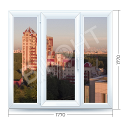 Металлопластиковое окно Veka тройное в Сталинку veka-6