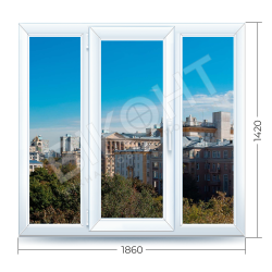 Металлопластиковое окно Vikra тройное стандартное vikra-4