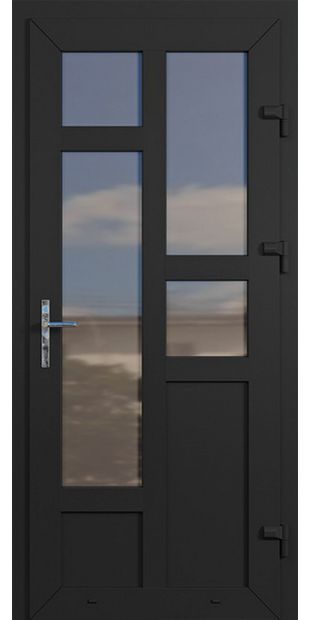 Металлопластиковые двери одинарные антрацит № 52 plastikovie_dveri52